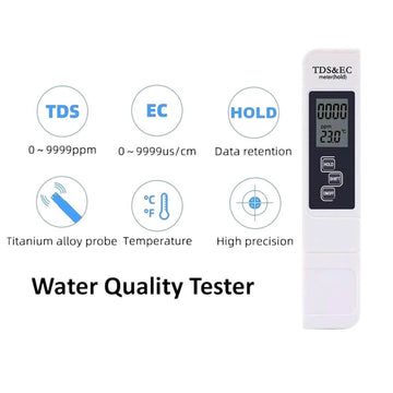 TDS EC & Temperature Meter, Digital 3-in-1 Water Tester, Easy to Use Water Purity Tester (Container Product Without Box) - Imported from UK
